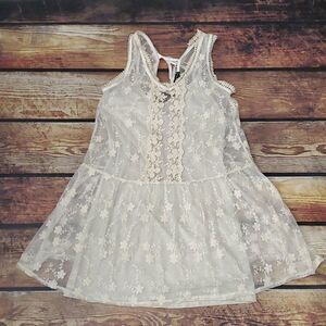𝅺Basil Lola Crochet Lace Cream Medium sheer layering Boho